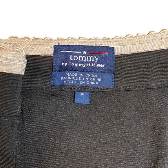 Y2K Tommy Hilfiger Wrap Skirt Snap Front Off Center Black Size 9 VTG 1999 - Picture 3 of 9